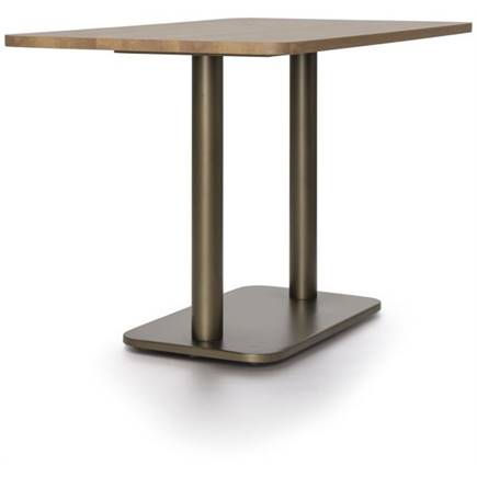 Coco Maison Brest bistrotafel vintage oak 120x75cm Goud